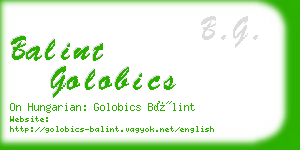 balint golobics business card